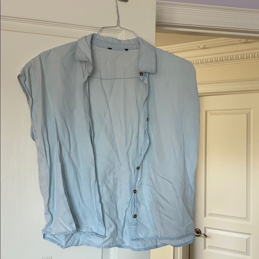 Chambray button up flowy top